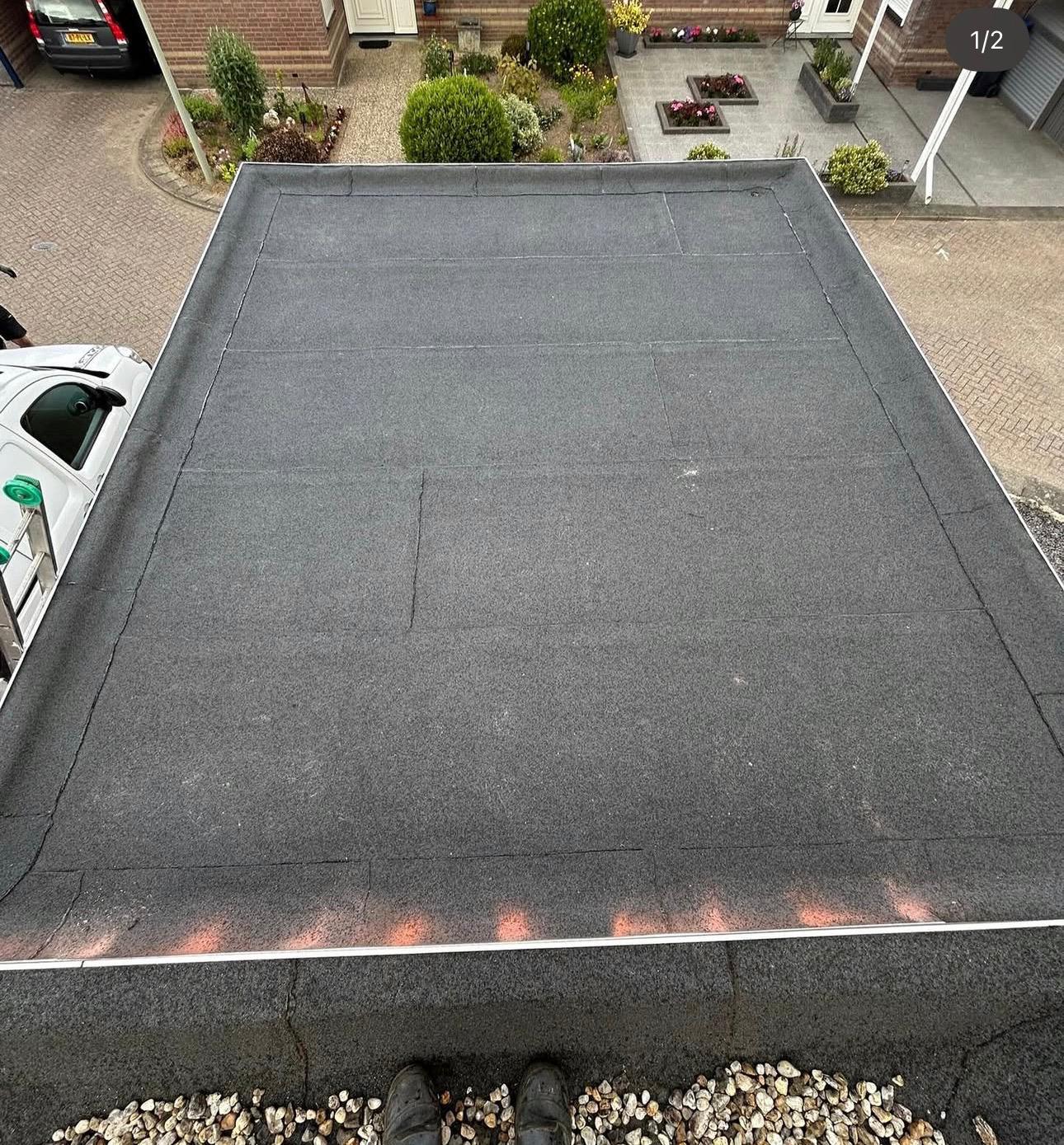 Plat dak afgewerkt Ten Broeke